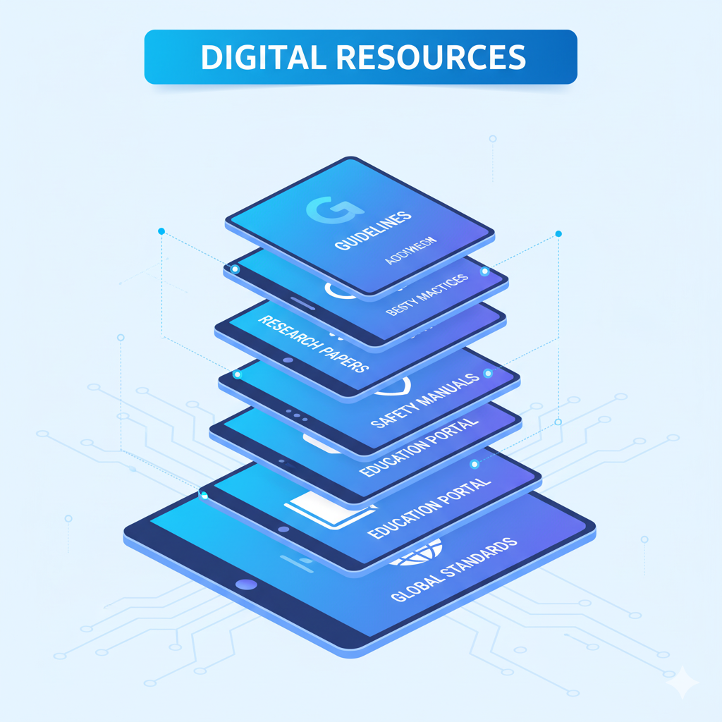 Stack of digital documents and guides